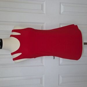JOSEPH RIBKOFF DOUBLE STRAP RED SLEEVELESS TANK TUNIC TOP  8